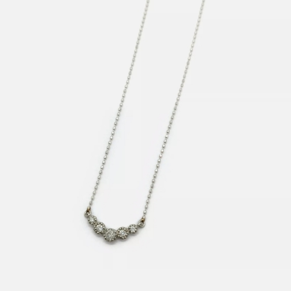Necklace   Diamond 0.12ct Platinum - Picture 2 of 9